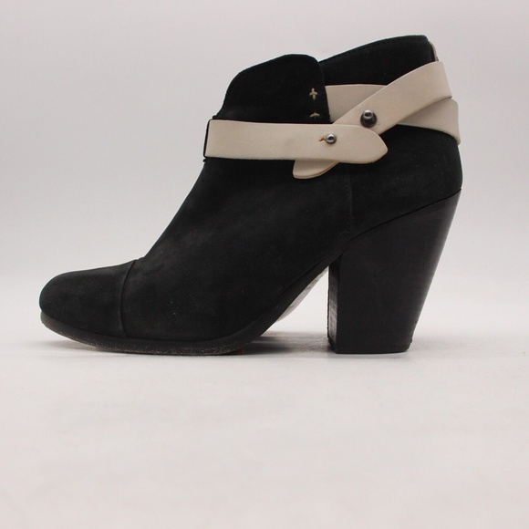 Rag & Bone Harrow Ankle Boots Booties Shoes Women's 38 Black Suede Zip Up - Picture 3 of 4